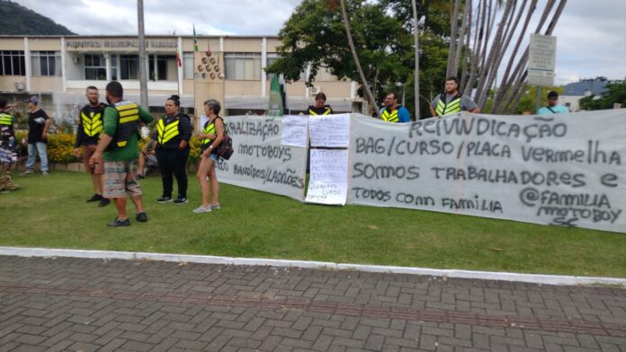 Reivindicação dos motoboys em Indaial
