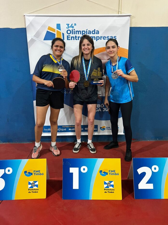 Classificação Final do Tênis de Mesa Feminino nas Olimpíadas Entre Empresas de Timbó 2025