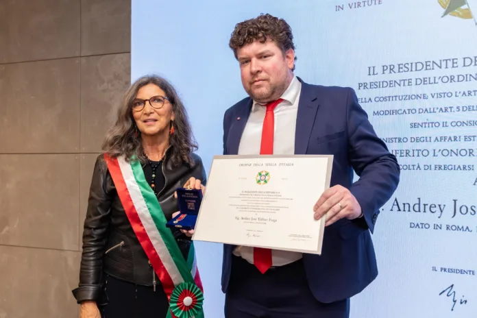 Da terra dos imigrantes ao reconhecimento internacional: Andrey Fraga é Cavaliere da Itália
