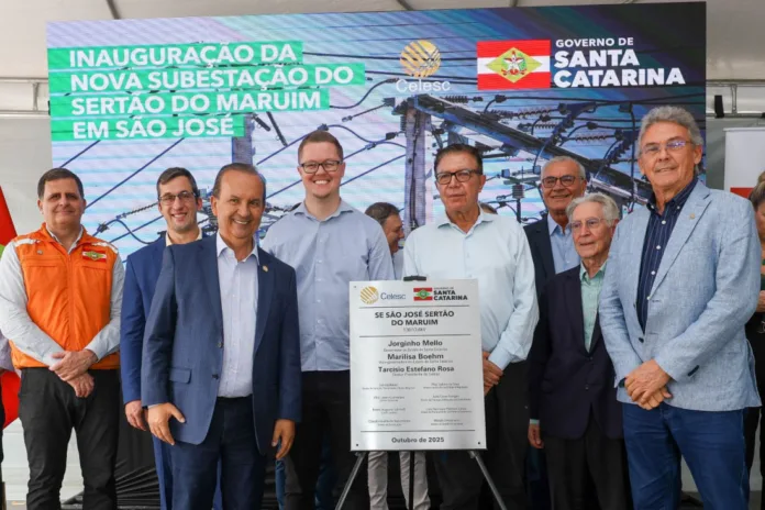Jorginho Mello inaugura nova subestação da Celesc que vai atender mais de 14 mil clientes da Grande Florianópolis