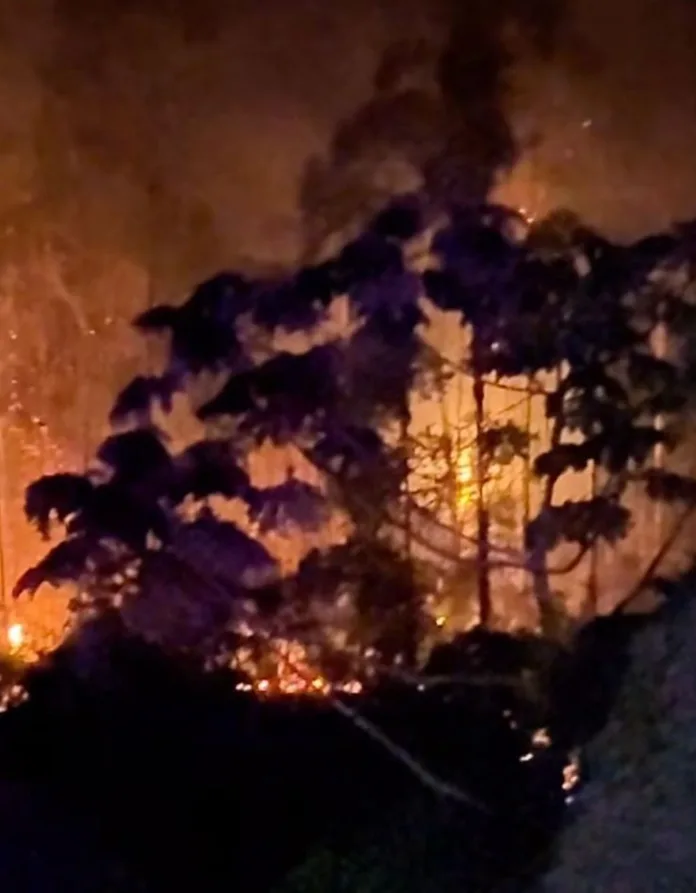 Incêndio florestal já dura mais de 3 dias e moradores começam a sentir efeitos em Apiúna