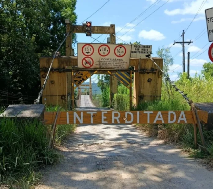 Prefeitura de Indaial anuncia interdição da Ponte Pênsil do Warnow para manutenção
