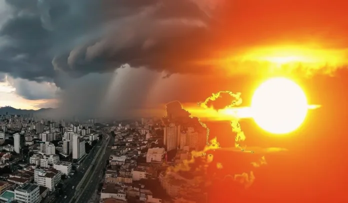 Santa Catarina enfrenta calor intenso e temporais isolados até quarta; atenção para ventos fortes e alagamentos