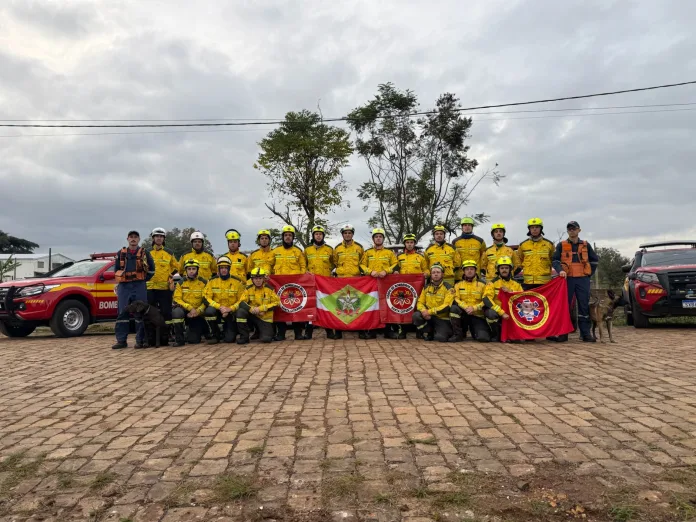 Diante das previsões do El Niño, bombeiros militares de SC participam de simulado integrado de desastres no Rio Grande do Sul